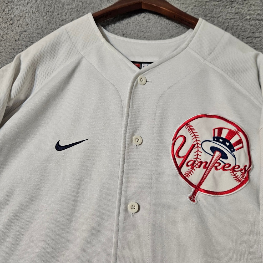 Vintage Nike Authentic Derek Jeter #2 New York Yankees Jersey Mens Large White - Picture 5 of 15